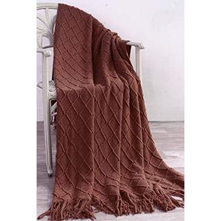 Alopini Coperta in Lana Morbida Lavorata a Maglia con Nappe  