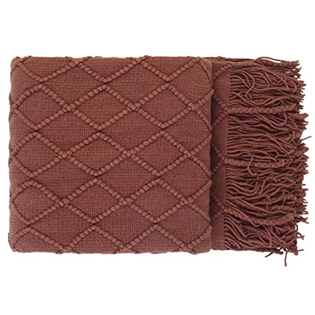 Alopini - Living Blanket Soft Knit Wool Blanket Tassel Cuddle Blanket Sofa Blanket Sleep Blanket, Weiche Strick Wolldecke mit Quasten, Onesize, Braun