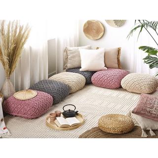 Beliani Pouf en Coton Boho BERRECHID  