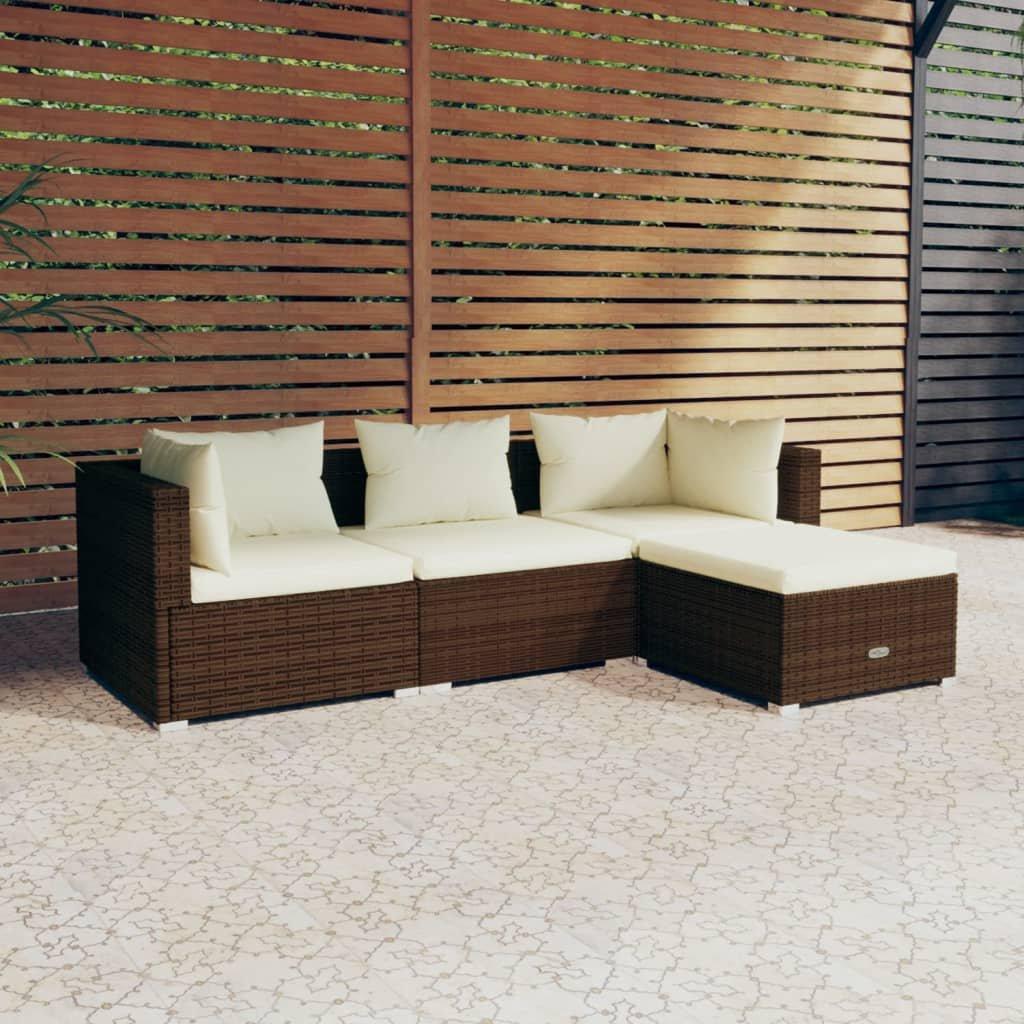 VidaXL set lounge giardino Polirattan  