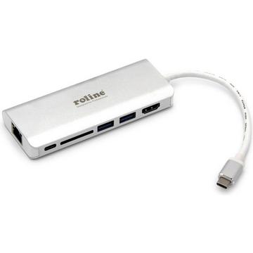 12.02.1037 Notebook-Dockingstation & Portreplikator Kabelgebunden USB 3.2 Gen 1 (3.1 Gen 1) Type-C Silber