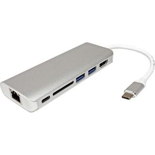 Roline  12.02.1037 Notebook-Dockingstation & Portreplikator Kabelgebunden USB 3.2 Gen 1 (3.1 Gen 1) Type-C Silber 