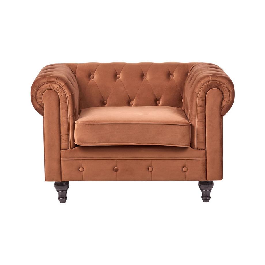 Beliani Fauteuil en Velours Traditionnel CHESTERFIELD  