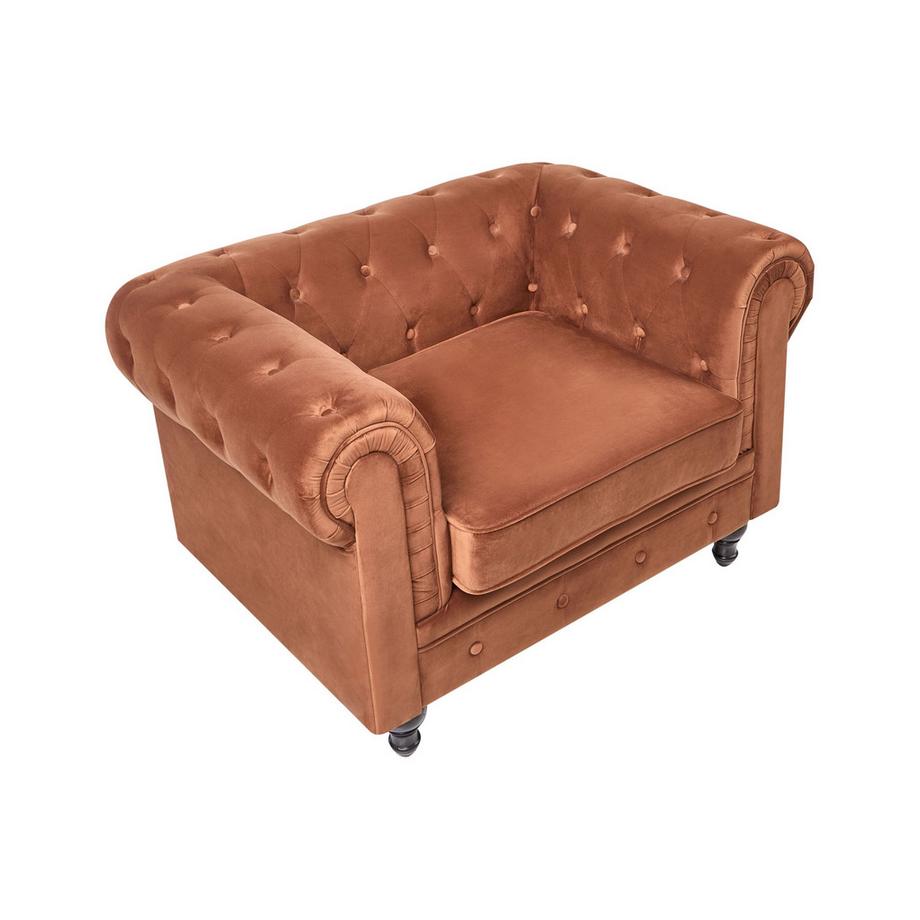 Beliani Fauteuil en Velours Traditionnel CHESTERFIELD  