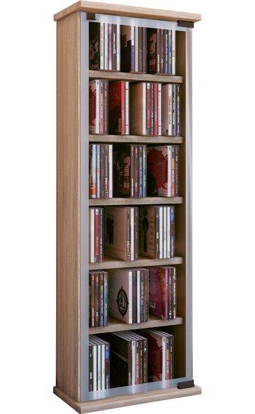 VCM Holz CD DVD Stand Regal Schrank Aufbewahrung Standregal Ständer Classic Glastür  