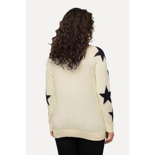 Ulla Popken  Pullover, flauschige Sterne, Rundhals, Langarm 