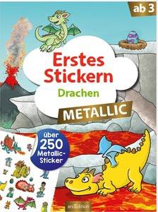 ARS EDITION  Erstes Stickern Metallic - Drachen 