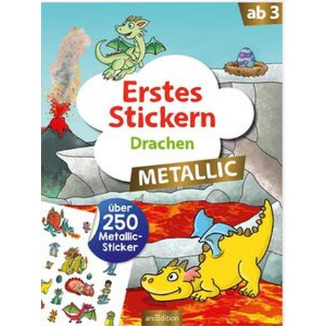 ARS EDITION  Erstes Stickern Metallic - Drachen 