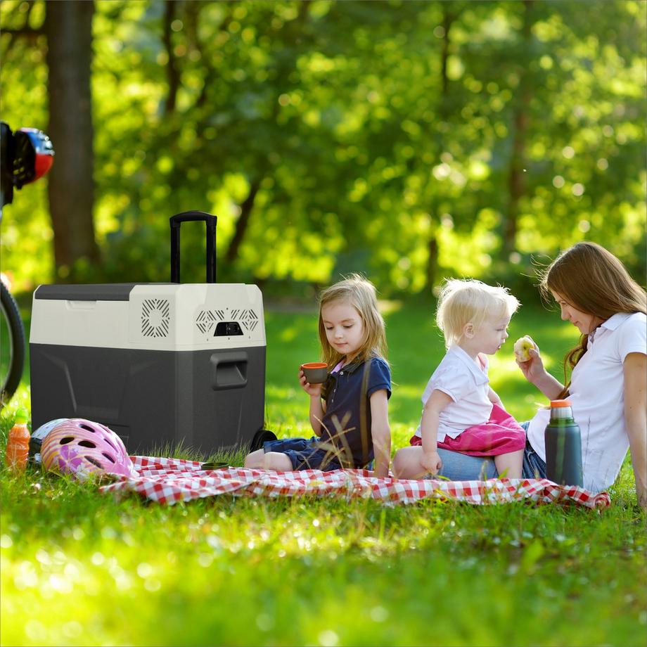 Arebos  Glacière à compresseur avec roulettes 39 L Réfrigérateur de voiture APP 