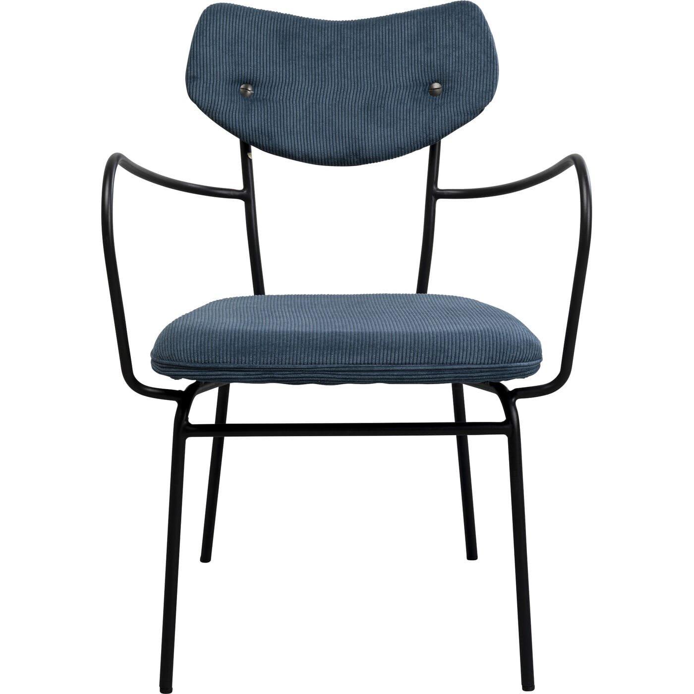 KARE Design Chaise avec accoudoirs Viola bleu  