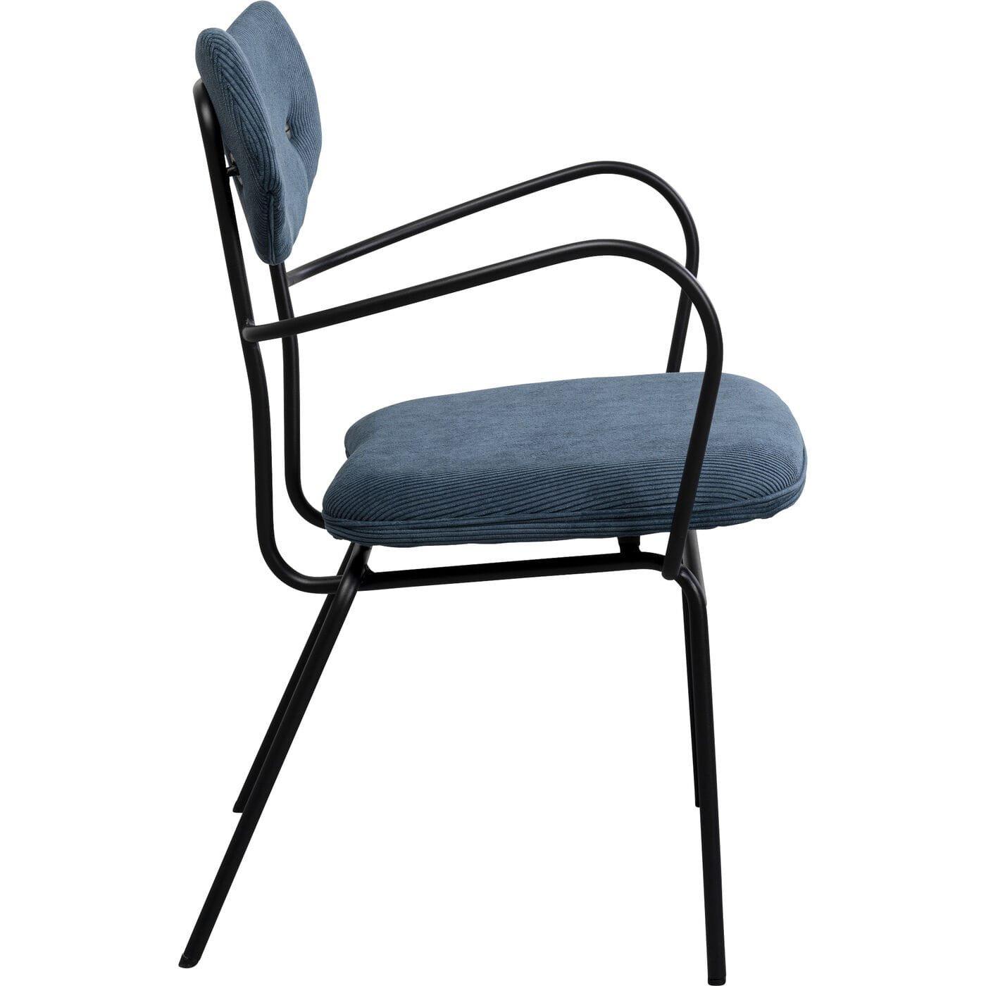 KARE Design Chaise avec accoudoirs Viola bleu  