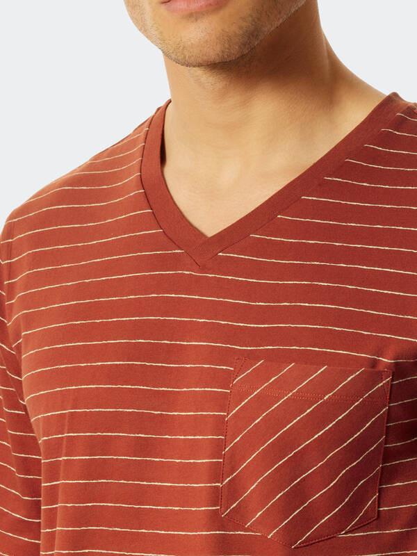 Schiesser Fashion Gestreifter V-Ausschnitt Pyjama  