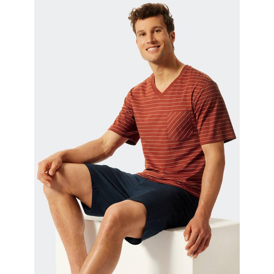 Schiesser Fashion Pigiama Rigato Scollo a V  