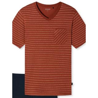 Schiesser Fashion Gestreifter V-Ausschnitt Pyjama  