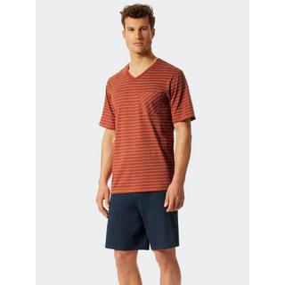 Schiesser Fashion Gestreifter V-Ausschnitt Pyjama  
