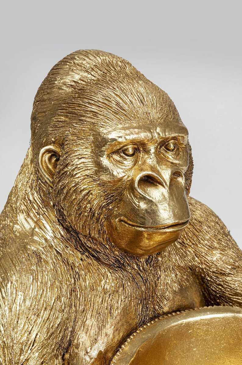 KARE Design Deko Figur Gorilla Holding Bowl gold  