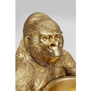 KARE Design Deko Figur Gorilla Holding Bowl gold  