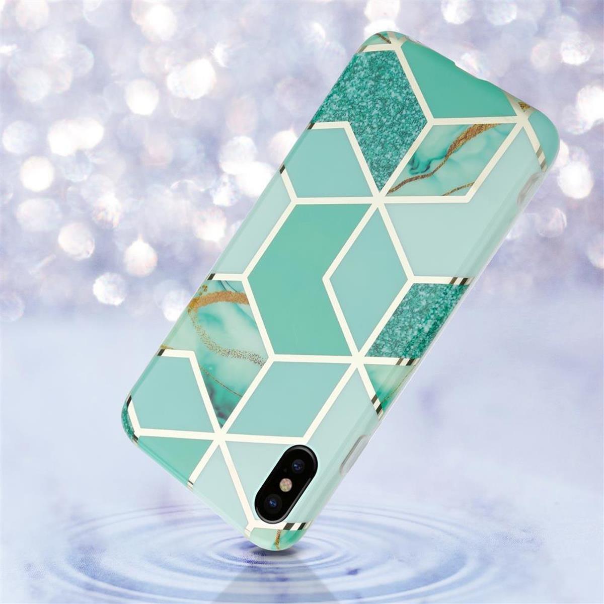 Cadorabo  Housse compatible avec Apple iPhone X / XS - Coque de protection en silicone TPU avec motif mosaïque 