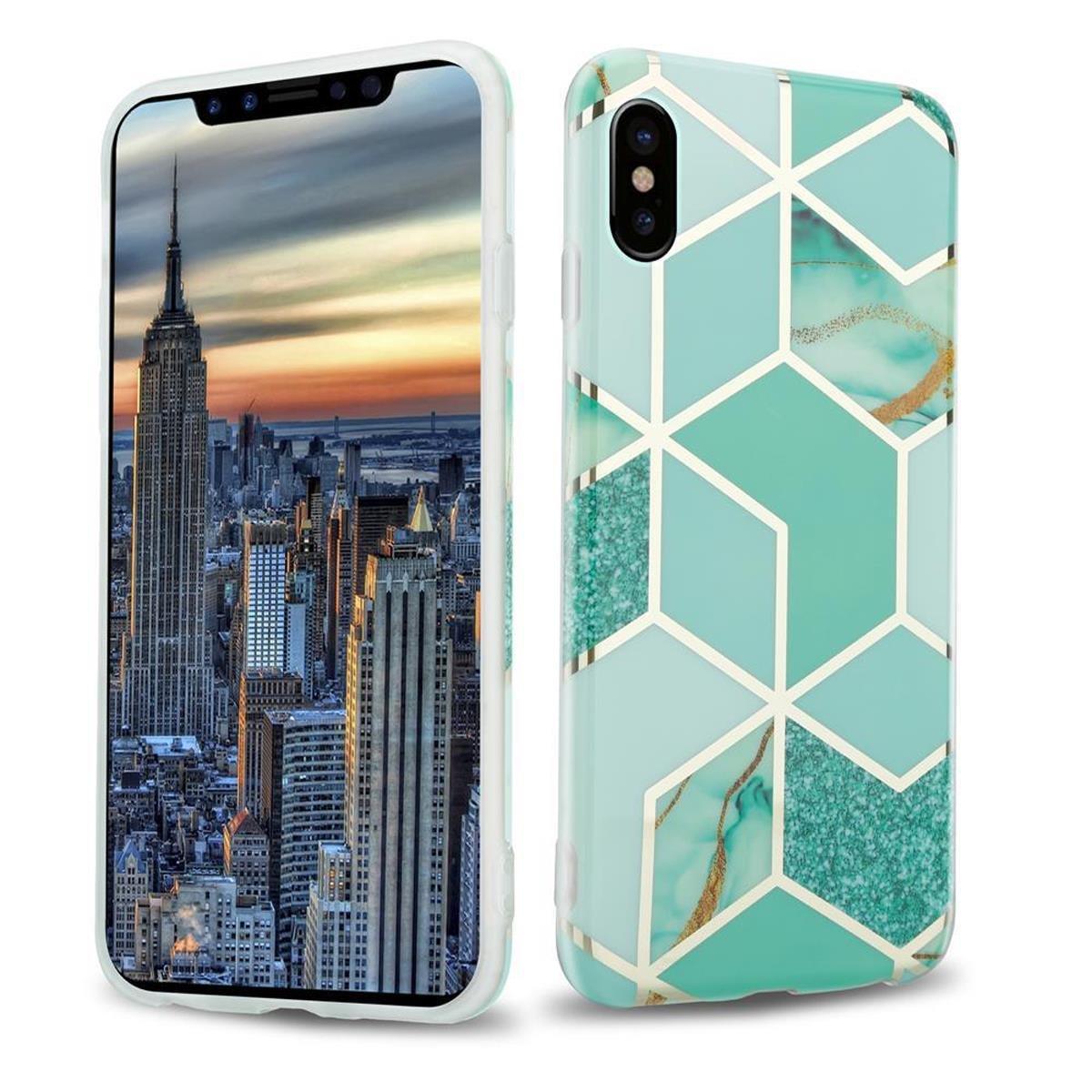 Cadorabo  Housse compatible avec Apple iPhone X / XS - Coque de protection en silicone TPU avec motif mosaïque 