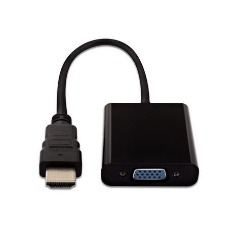 V7  V7 Adaptador negro de vídeo con conector HDMI macho a VGA hembra 