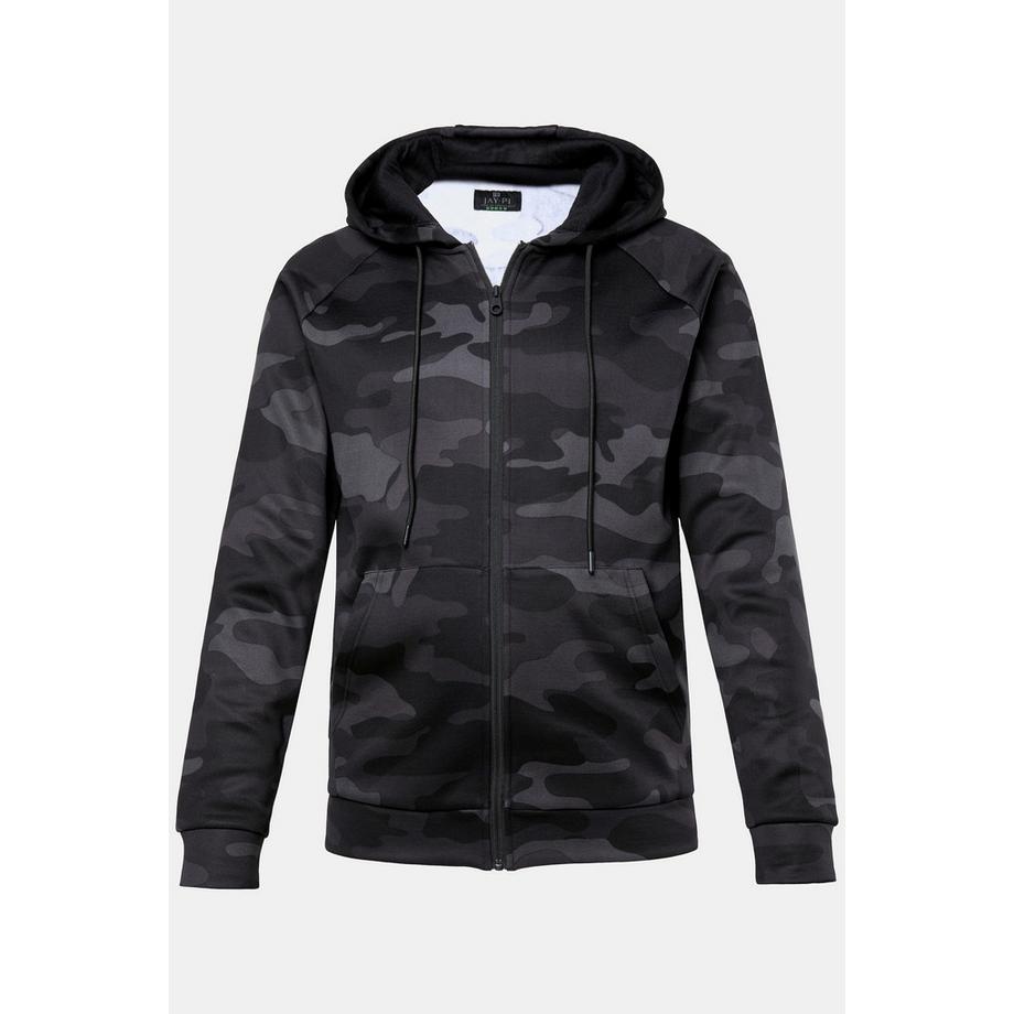 JP1880  Veste de survêtement en molleton JAY-PI, avec capuche et motif camouflage, collection Fitness – jusqu'au 7&nbsp;XL 