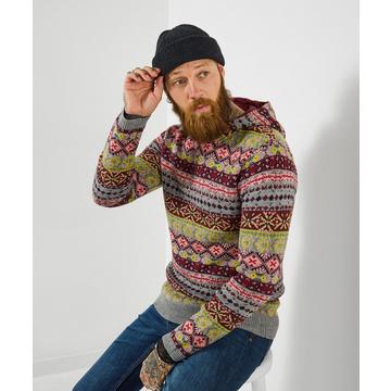 Hoodie mit Fair-Isle Strickmuster