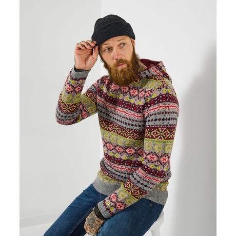 Joe Browns Hoodie Motivo Lavorato a Maglia Fair Isle  