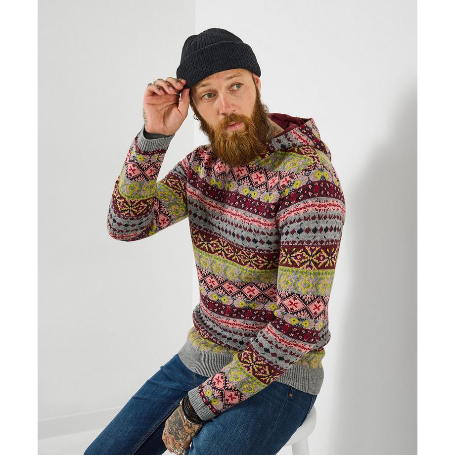 Hoodie mit Fair-Isle Strickmuster