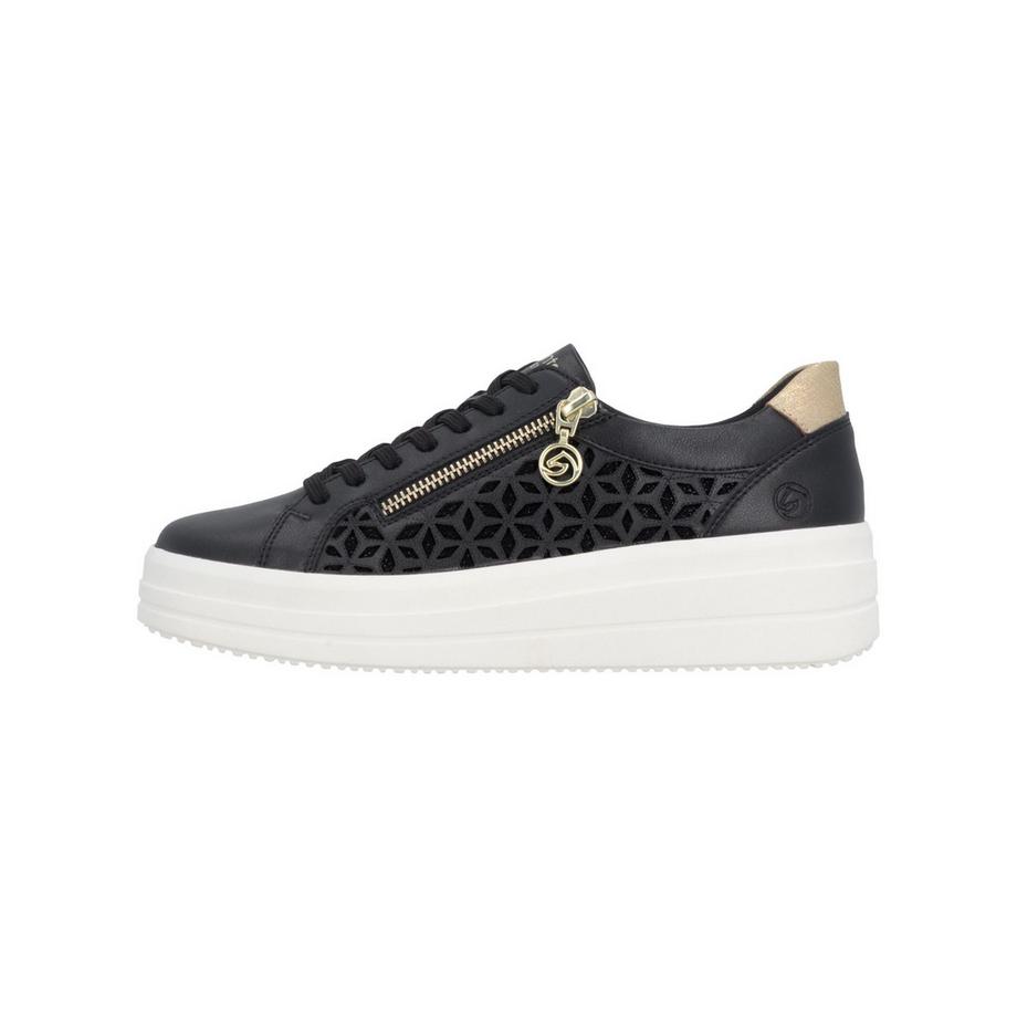 Remonte Sneaker mit geometrischer Perforation und Seitenschnalle  