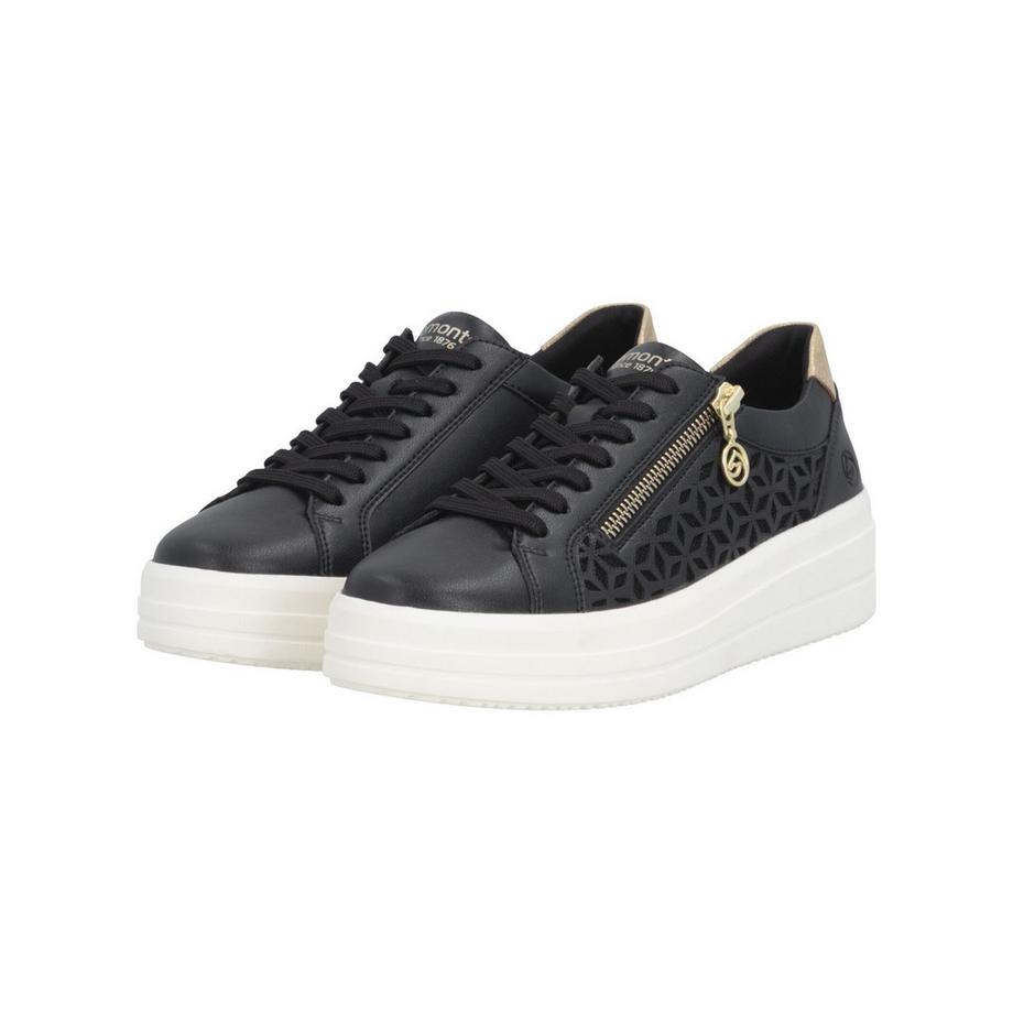 Remonte Sneaker mit geometrischer Perforation und Seitenschnalle  