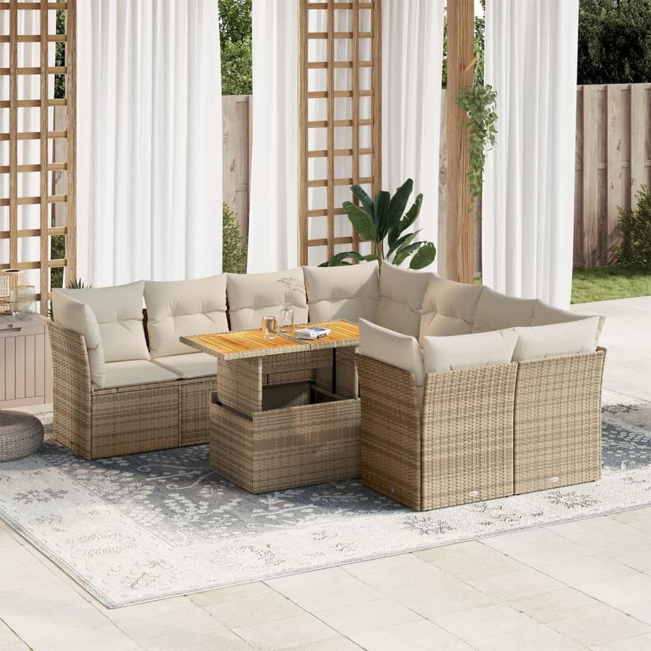 VidaXL Ensemble de canapés de jardin rotin synthétique  