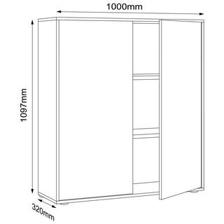 VCM Armoire de bureau Sideboard Salia 3x L100  