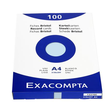 Exacompta Étui de 100 fiches - bristol uni non perforé 210x297mm  