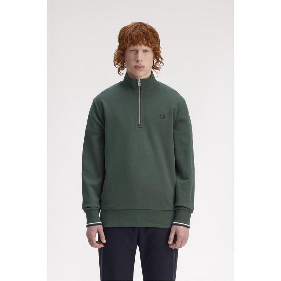 FRED PERRY Felpa Logo Mezza Cerniera  