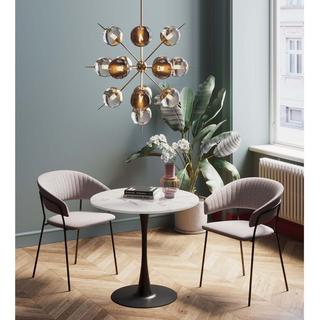 KARE Design Table Schickeria marbre blanc rond 80  