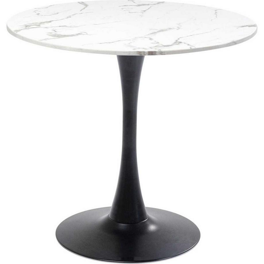 KARE Design Table Schickeria marbre blanc rond 80  