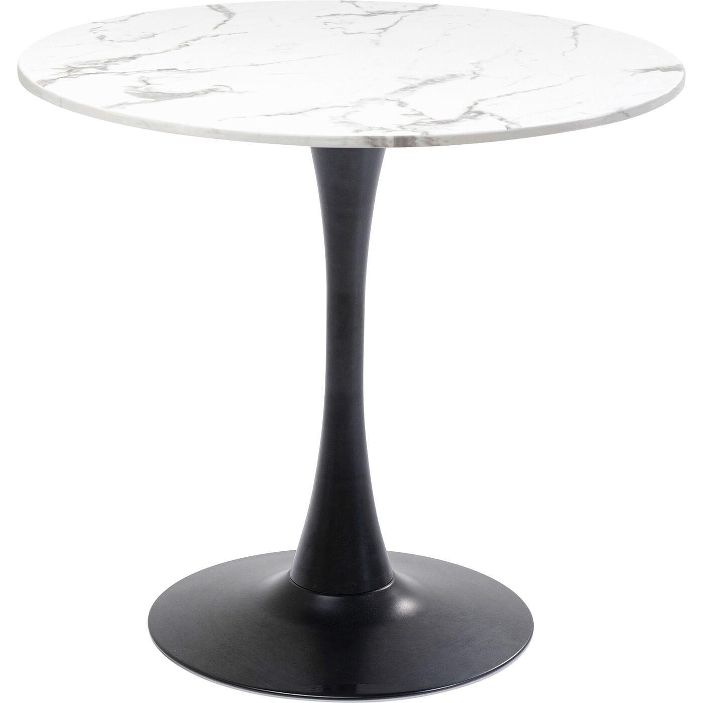 KARE Design Table ronde en marbre Schickeria blanc 80  