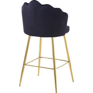 mutoni Tabouret de bar velours noir (lot de 2)  