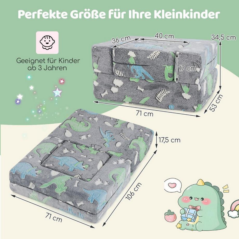 Northix Modulares Kindersofa – Leuchtet im Dunkeln  