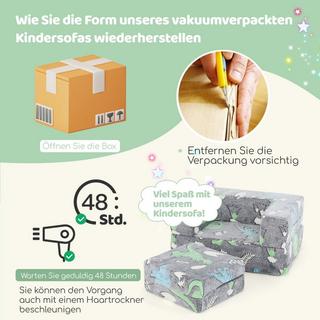 Northix Modulares Kindersofa – Leuchtet im Dunkeln  
