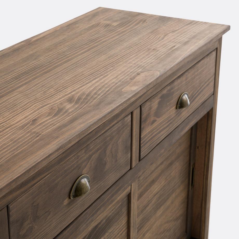 La Redoute Intérieurs  Buffet 3 portes 3 tiroirs pin massif MDF Lunja 