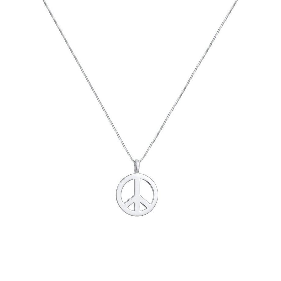 Kuzzoi  Collier Herren Peace Frieden Massiv 925 Silber Vergoldet 