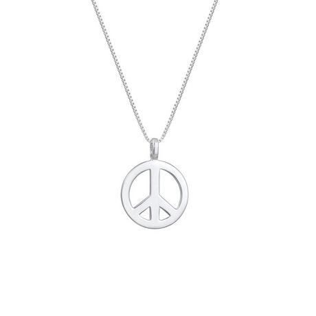 Kuzzoi  Collier Herren Peace Frieden Massiv 925 Silber 