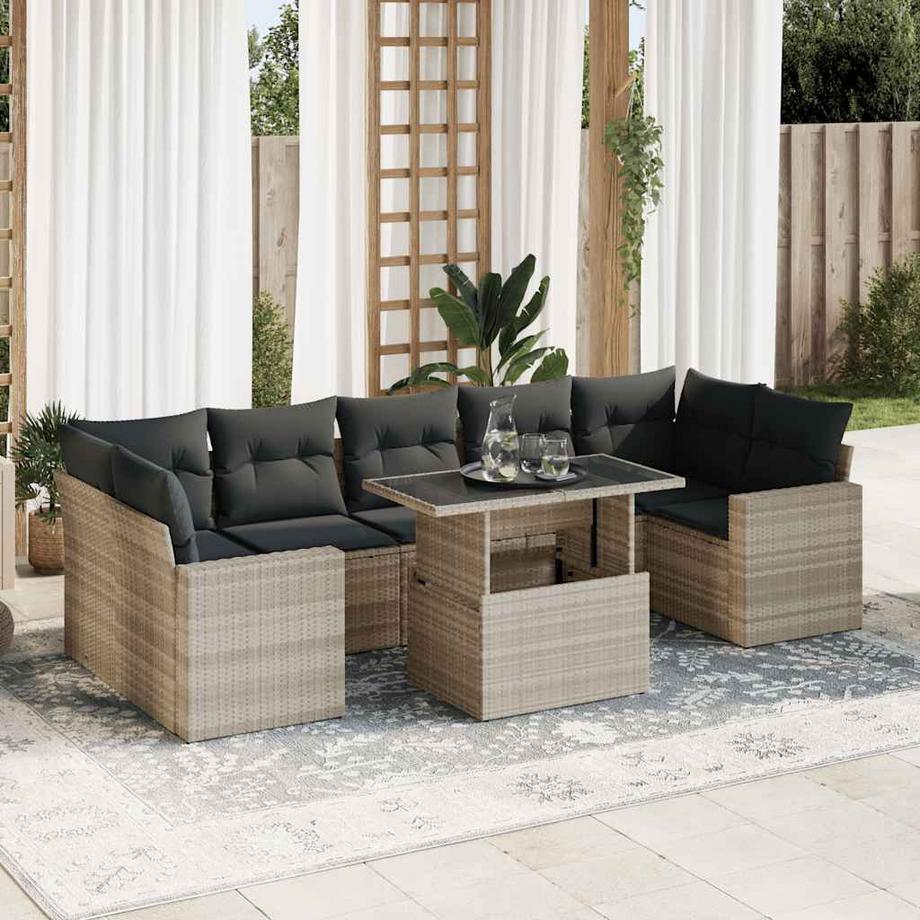 VidaXL set di divani da giardino Polirattan  