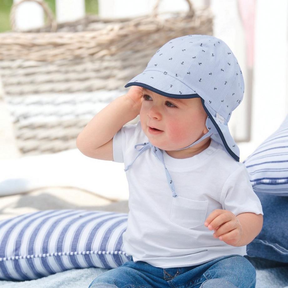 Sterntaler  Jungen Schirmmütze mit Nackenschutz himmel 