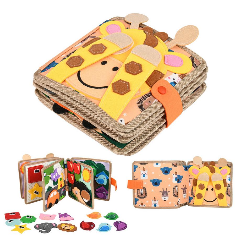 Stilles Buch aus weichem Filz für die Früherziehung, Feinmotorik, Busy Board