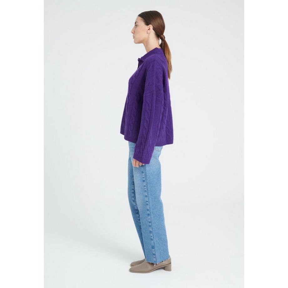 Studio Cashmere8 ZAYA 5 Polo Pull Maille Torsadée 6 Fils  