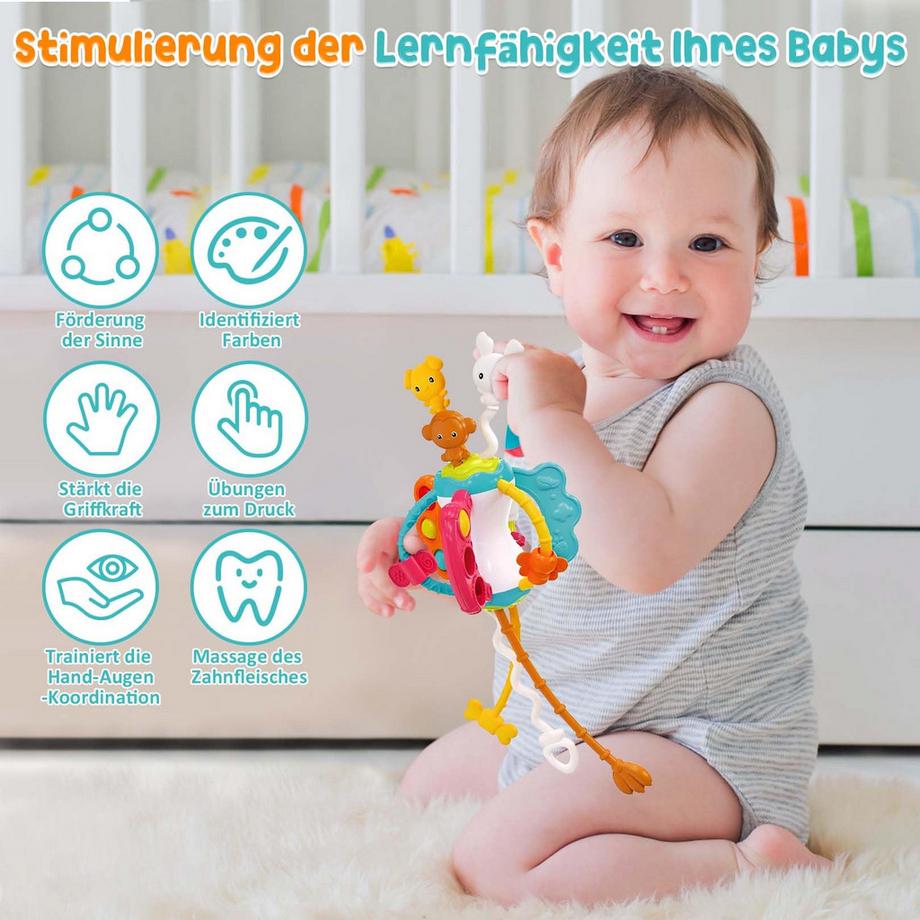 Activity-board  Saugnapf Spielzeug Baby 3 Stück sensorische Spinner Spielzeug für Baby Spinnerei Spielzeug 