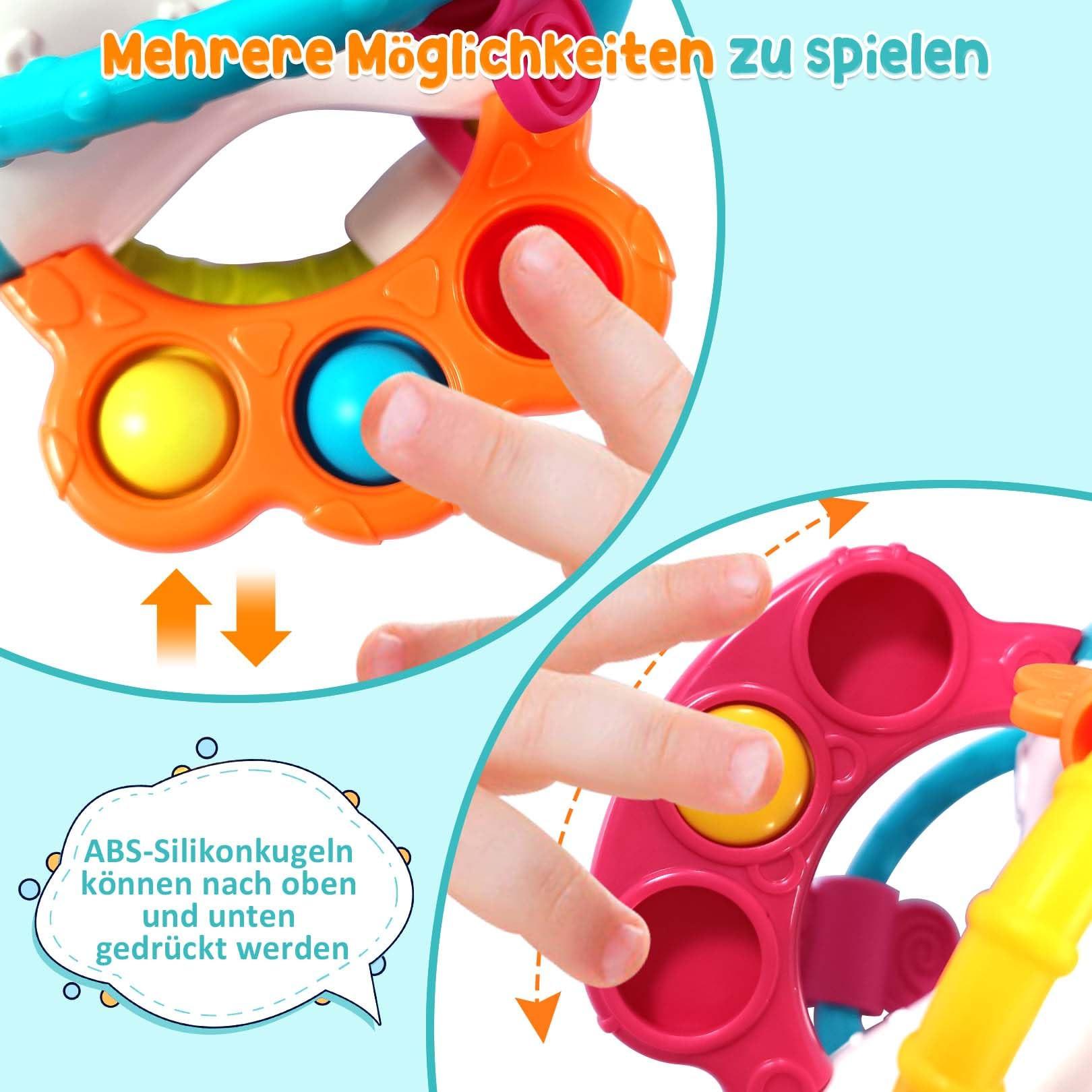 Activity-board  Saugnapf Spielzeug Baby 3 Stück sensorische Spinner Spielzeug für Baby Spinnerei Spielzeug 