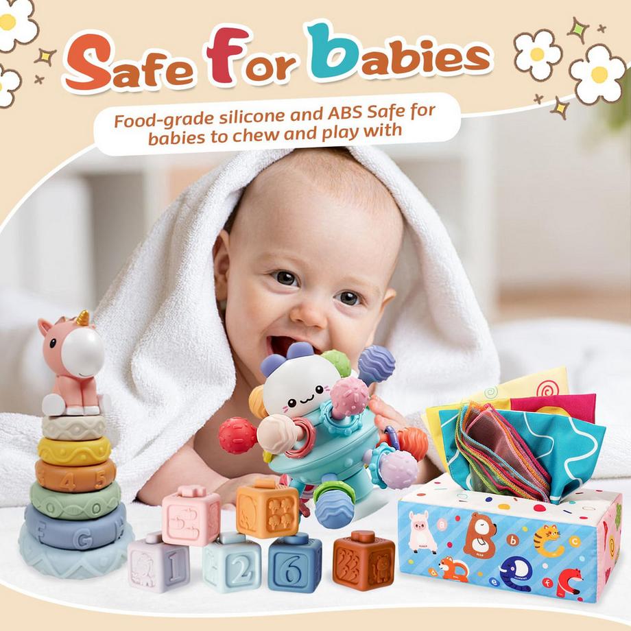 Activity-board  4-in-1-Babyspielzeug, sensorisches Spielzeug 